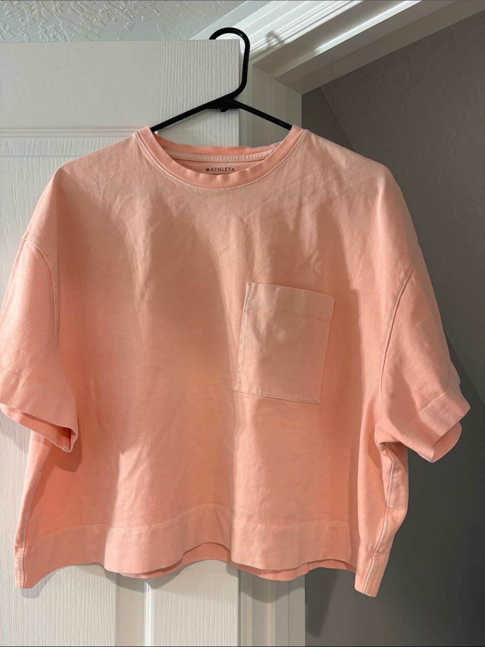Athleta Light Peach Short Sleeve Pocket Tee
